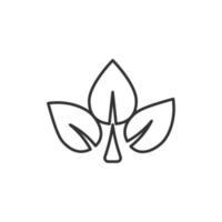 icône de feuille dans un style plat. illustration vectorielle de plante sur fond isolé blanc. concept d'entreprise de signe de fleur. vecteur