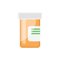 icône de bouteille de pilules dans un style plat. capsules médicales illustration vectorielle sur fond blanc isolé. concept d'entreprise de signe de pharmacie. vecteur