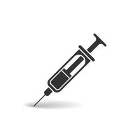 icône de la seringue dans un style plat. vaccin contre le coronavirus injecter l'illustration vectorielle sur fond isolé. concept d'entreprise de signe de vaccination covid-19. vecteur