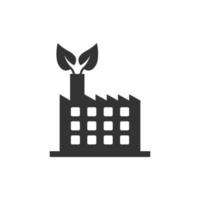 icône d'écologie d'usine dans un style plat. illustration vectorielle de plante écologique sur fond blanc isolé. concept d'entreprise de l'industrie de la nature. vecteur