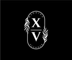 xv initiales lettre mariage monogramme logos collection, modèles minimalistes et floraux modernes dessinés à la main pour cartes d'invitation, réservez la date, identité élégante pour restaurant, boutique, café en image vectorielle vecteur