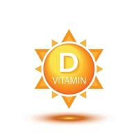 icône de vitamine d dans un style plat. illustration vectorielle de supplément chimique sur fond blanc isolé. concept d'entreprise de signe de pharmacie. vecteur