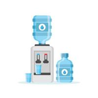 icône de refroidisseur d'eau dans un style plat. illustration vectorielle de bouteille de boisson sur fond isolé. concept d'entreprise de signe d'appareil de bureau. vecteur