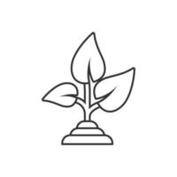 icône de feuille dans un style plat. illustration vectorielle de plante sur fond isolé blanc. concept d'entreprise de signe de fleur. vecteur