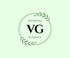 vg initiales lettre mariage monogramme logos collection, modèles minimalistes et floraux modernes dessinés à la main pour cartes d'invitation, réservez la date, identité élégante pour restaurant, boutique, café en image vectorielle vecteur