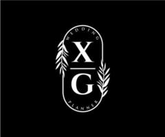 xg initiales lettre mariage monogramme logos collection, modèles minimalistes et floraux modernes dessinés à la main pour cartes d'invitation, réservez la date, identité élégante pour restaurant, boutique, café en image vectorielle vecteur