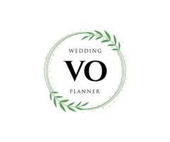 vo initiales lettre mariage monogramme logos collection, modèles minimalistes et floraux modernes dessinés à la main pour cartes d'invitation, réservez la date, identité élégante pour restaurant, boutique, café en image vectorielle vecteur