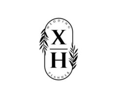 xh initiales lettre mariage monogramme logos collection, modèles minimalistes et floraux modernes dessinés à la main pour cartes d'invitation, réservez la date, identité élégante pour restaurant, boutique, café en image vectorielle vecteur