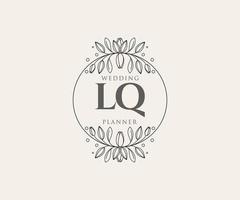 lq initiales lettre collection de logos de monogramme de mariage, modèles minimalistes et floraux modernes dessinés à la main pour cartes d'invitation, réservez la date, identité élégante pour restaurant, boutique, café en image vectorielle vecteur