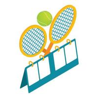 vecteur isométrique d'icône de compétition de tennis. balle de raquette de tableau de bord de tennis vide