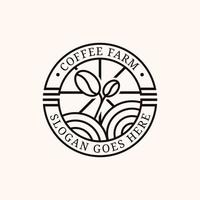 vecteur de conception de logo de badge de ferme de café, peut être utilisé pour votre marque, identité de marque ou marque commerciale