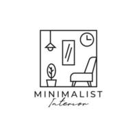 esquisser le vecteur de logo minimaliste intérieur, peut être utilisé comme signe, identité de marque, logo d'entreprise, icônes ou autres.