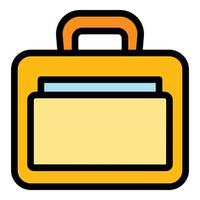 valise ordinateur portable sac icône couleur contours vecteur