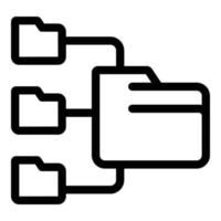 icône de filtre de dossier, style de contour vecteur