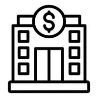 icône de bâtiment de trésorerie bancaire, style de contour vecteur