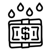 icône de pack de trésorerie d'argent de blanchisserie, style de contour vecteur