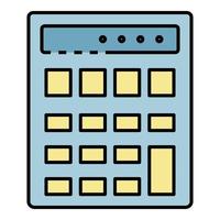 vecteur de contour de couleur d'icône de calculatrice de finances