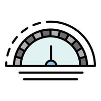 vecteur de contour de couleur d'icône de compteur de vitesse