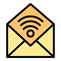 vecteur de contour de couleur d'icône d'accès à distance de courrier