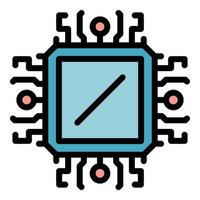 système d'exploitation processeur moderne icône couleur contour vecteur