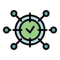 vecteur de contour de couleur d'icône de schéma de test personnel