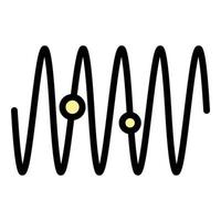 mouvement en spirale du vecteur de contour de couleur icône particules