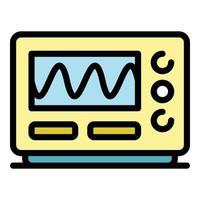 vecteur de contour de couleur d'icône d'oscilloscope