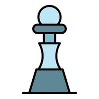 vecteur de contour de couleur d'icône de pièce de pion d'échecs