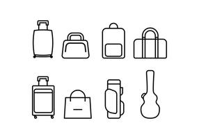 Set d'icônes de bagages vecteur