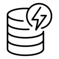 vecteur de contour d'icône de stockage d'énergie. système de batterie