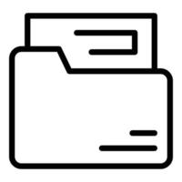 vecteur de contour d'icône de dossier d'archives. portefeuille de fichiers
