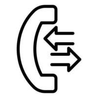 vecteur de contour d'icône de téléphone d'appel. prise en charge des appels d'urgence