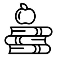 vecteur de contour d'icône de livre de pomme. éducation scolaire