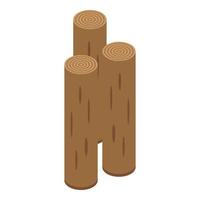 icône de bois de forêt, style isométrique vecteur