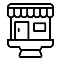 icône de magasin de rue marketing, style de contour vecteur