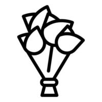 icône de bouquet de fleurs de printemps, style de contour vecteur