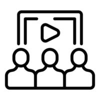 vecteur de contour d'icône de conférence en ligne. appel vidéo