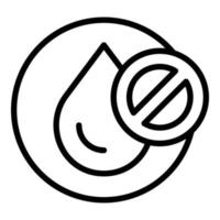 icône de goutte d'eau de produits réglementés, style de contour vecteur