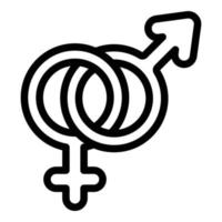 icône de personnes d'identité de genre, style de contour vecteur