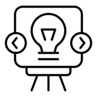 vecteur de contour d'icône de bannière d'idée d'ampoule. conception légère