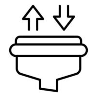 vecteur de contour d'icône d'entonnoir de stratégie. diagramme d'affaires