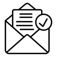 vecteur de contour d'icône de courrier électronique reçu. lettre d'information
