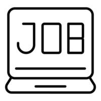 vecteur de contour d'icône de travail en ligne pour ordinateur portable. entretien informatique