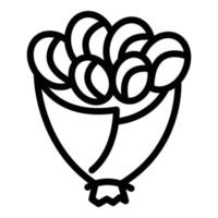 icône de mariage bouquet de fleurs, style de contour vecteur