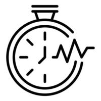 icône de chronomètre de travail en retard, style de contour vecteur