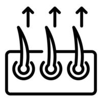 icône de croissance des cheveux, style de contour vecteur