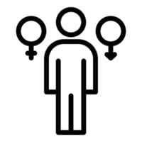 icône de relation d'identité de genre, style de contour vecteur