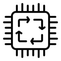 icône de régénération du système, style de contour vecteur