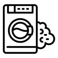 icône de machine à laver défectueuse, style de contour vecteur
