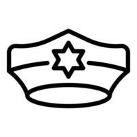 icône de route de police, style de contour vecteur